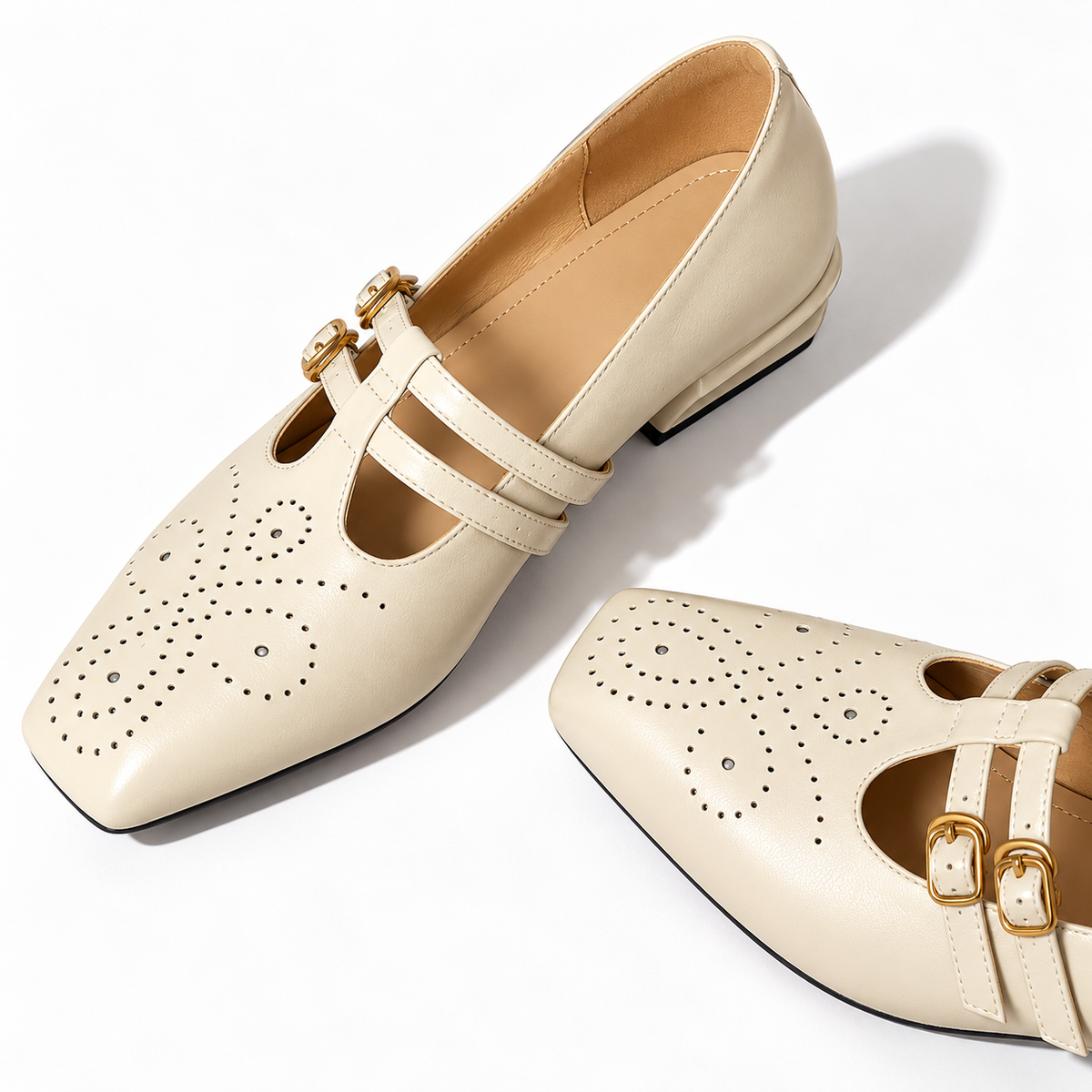Marisal | Brogued Dual-Strap Mary Jane Pump