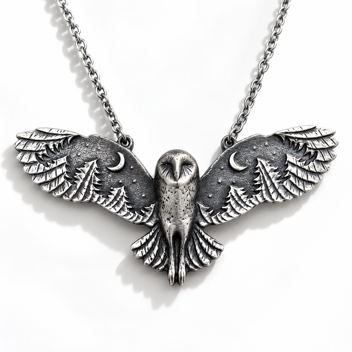 Vintage Owl Moon Necklace