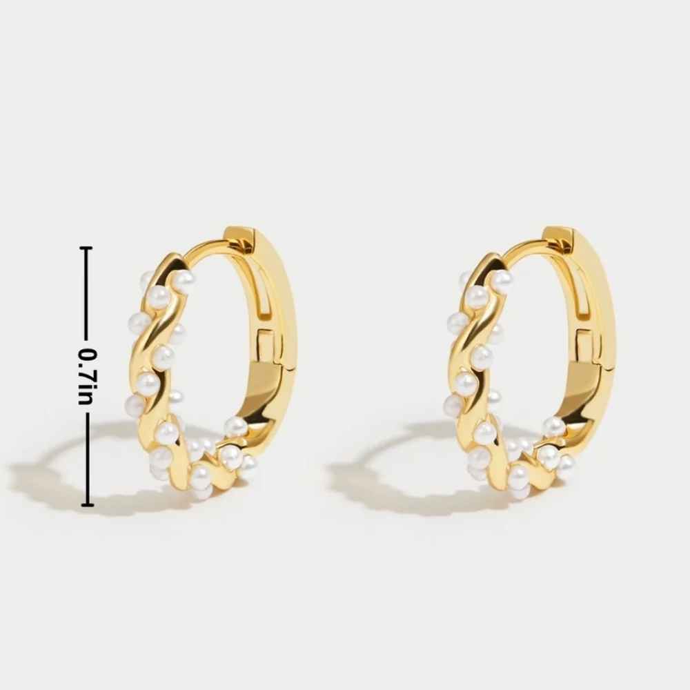 Twirled Pearl Hoop Earrings
