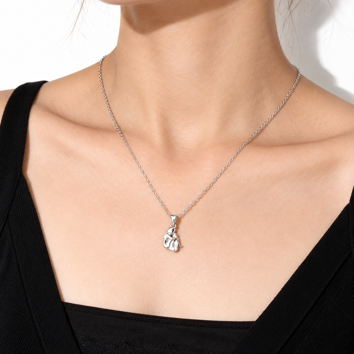 Hug Pendant Necklace with Bonus Earrings