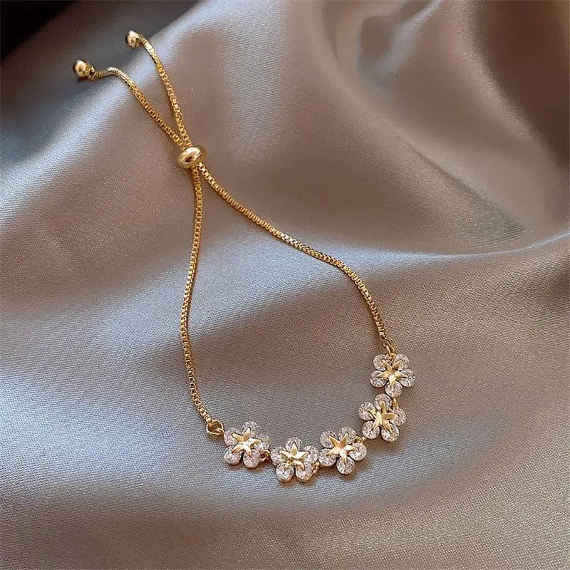 Bracelette Crystal Daisy in Gold