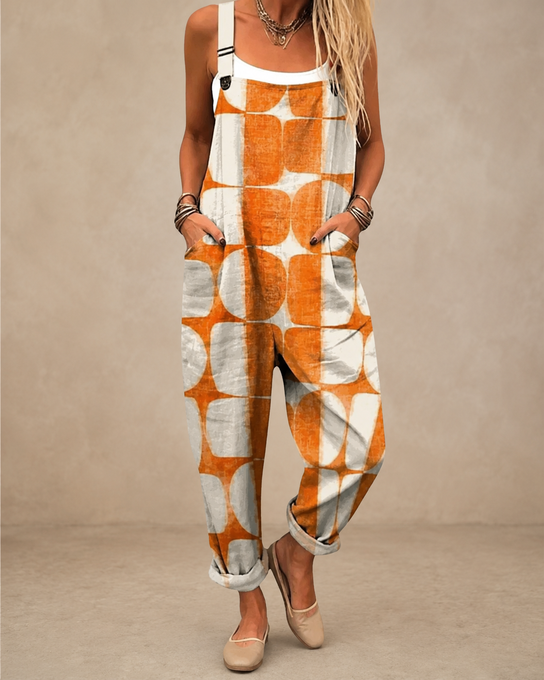 Orange Tye Dye | Comfortable Printed Overalls