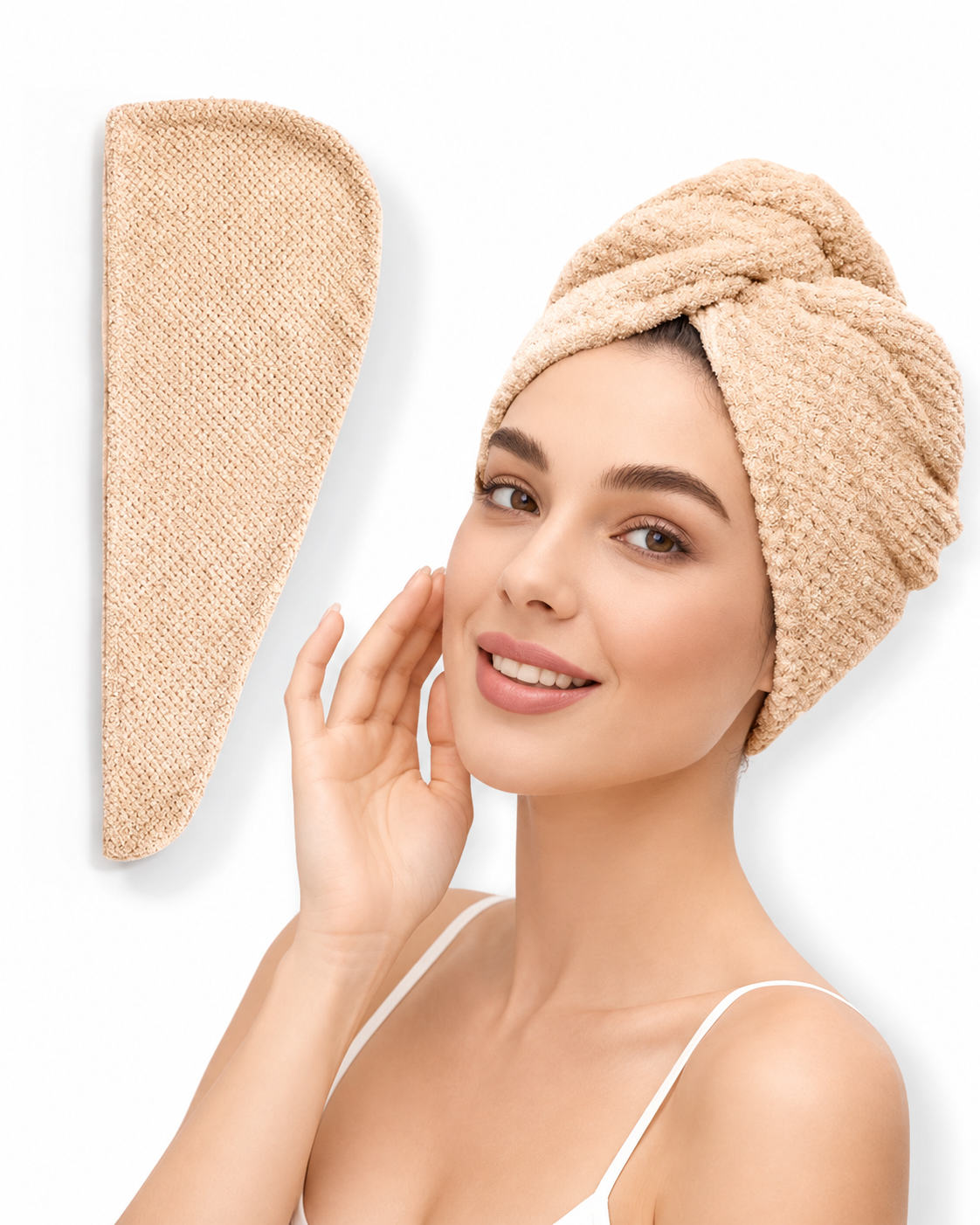 HAIR TOWEL WRAP FOR BUTTON-DOWN