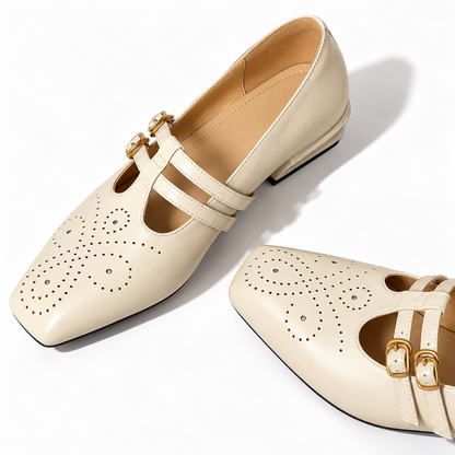 Marisal | Brogued Dual-Strap Mary Jane Pump
