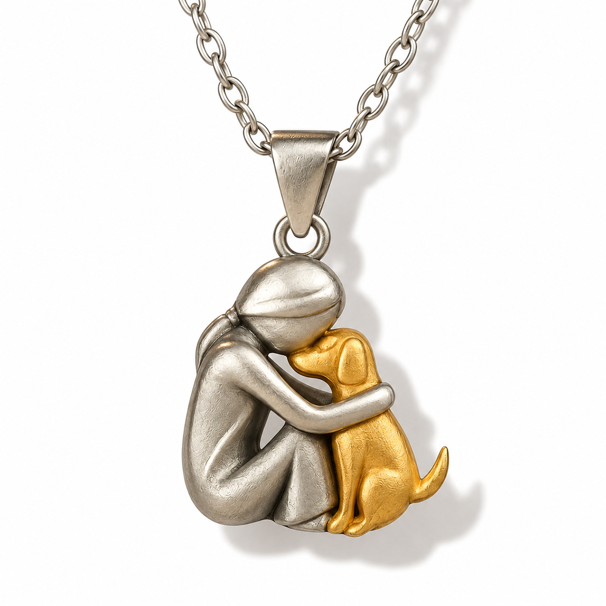 Hug Pendant Necklace with Bonus Earrings
