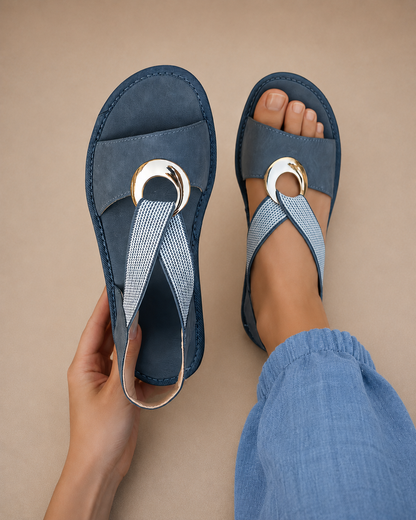 Luminare | Flat Sandals With Metal Buckle
