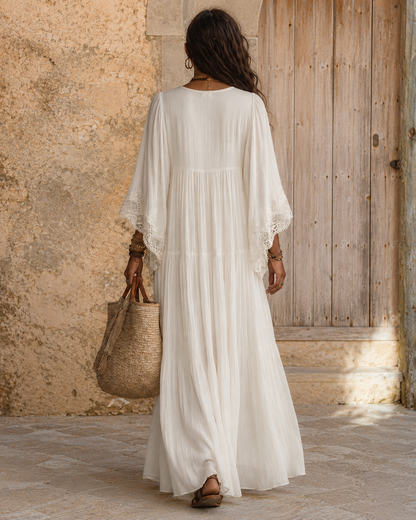Islana | Lace Trim Flowing Maxi Dress