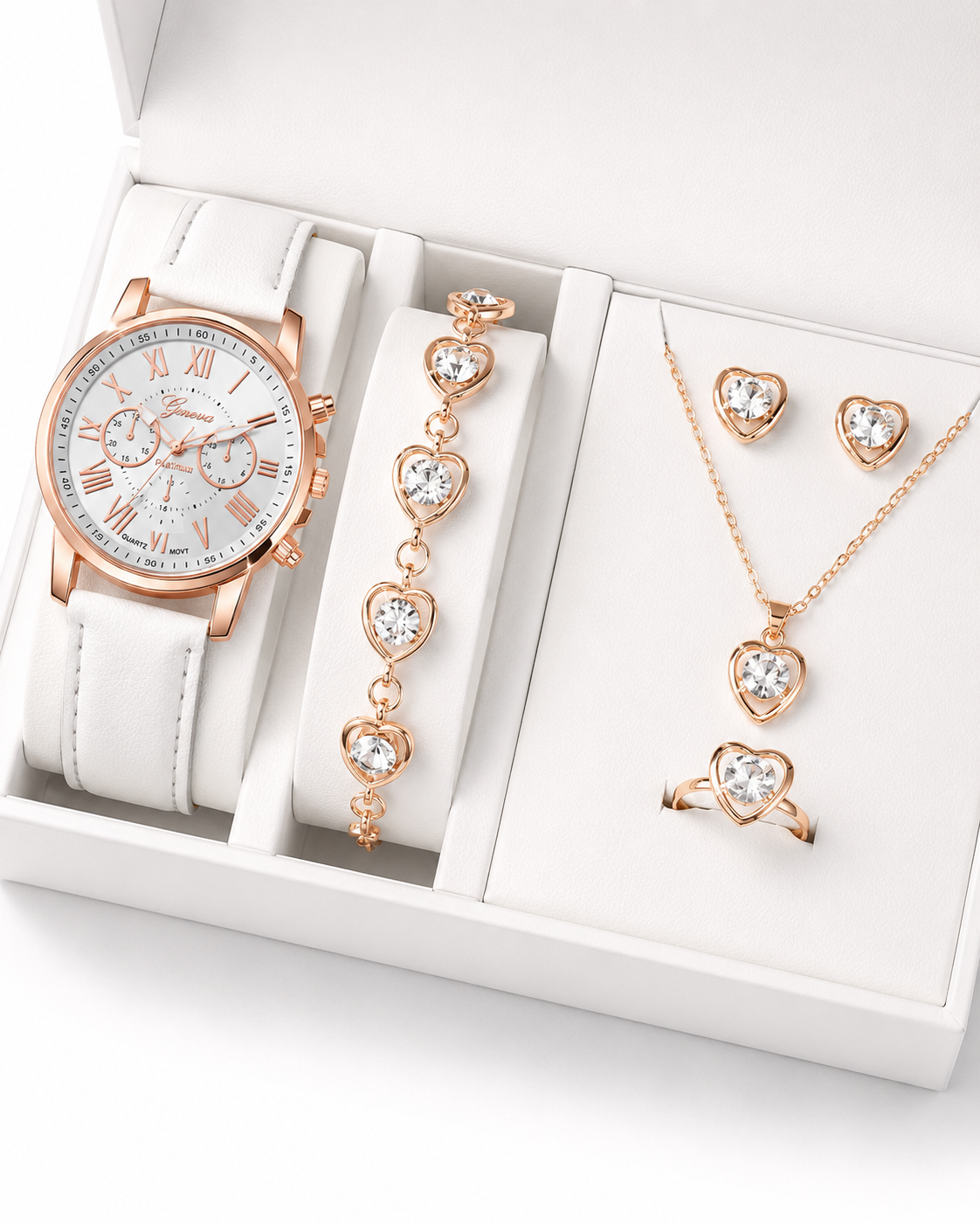WATCH LEATHER WOMAN JEWELRY SET