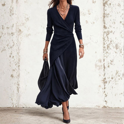 Olimpic | Asymmetric V-Neck Maxi Dress