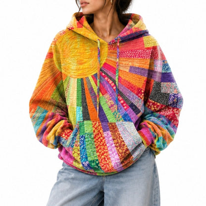 DANILLA BOHEMIAN PATCHWORK HOODIE JUMPER