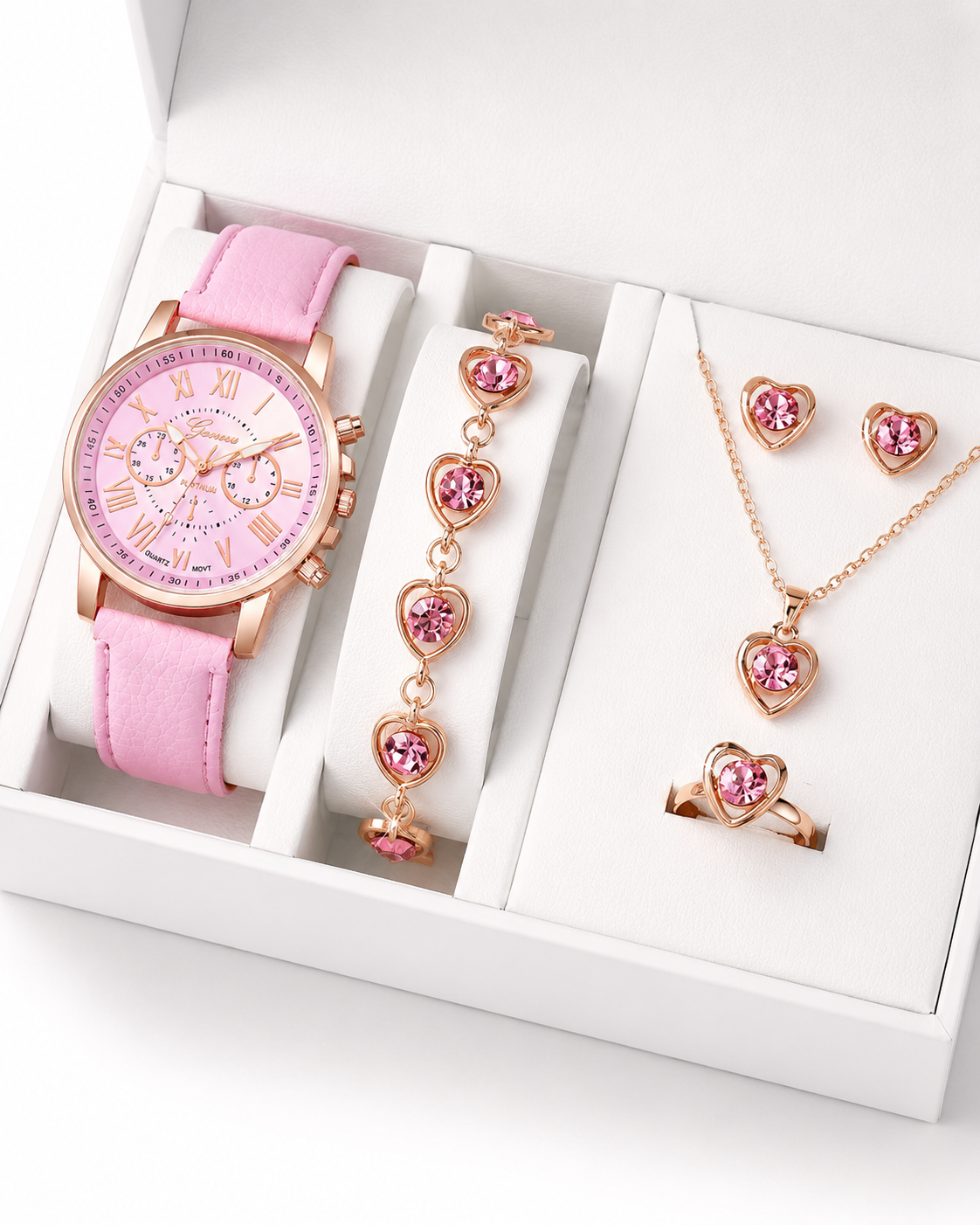 WATCH LEATHER WOMAN JEWELRY SET