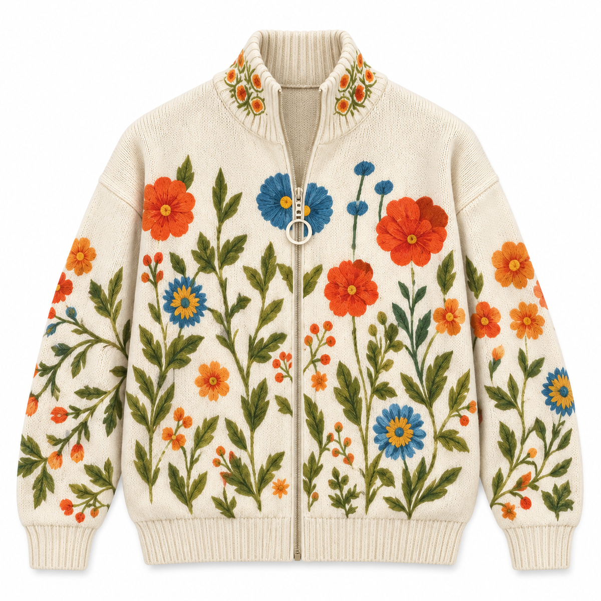 JENNYFER WILDFLOWER MEADOW ZIP CARDIGAN
