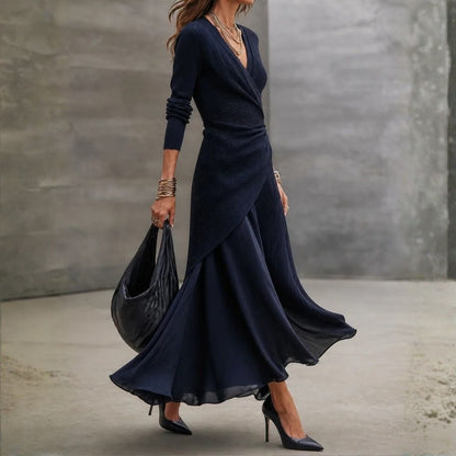 Olimpic | Asymmetric V-Neck Maxi Dress