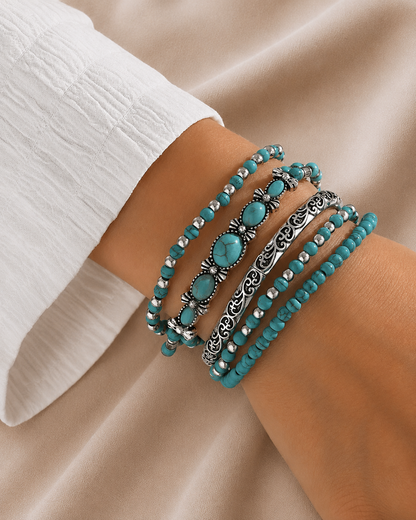 Rapshody Turquoise Beaded Bracelet Set