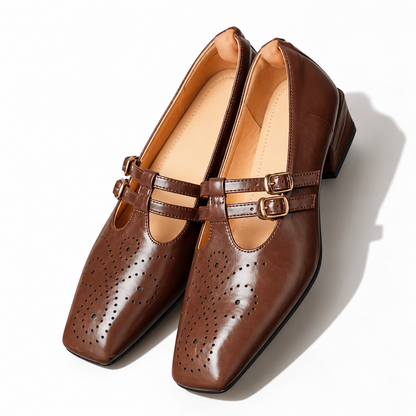 Marisal | Brogued Dual-Strap Mary Jane Pump