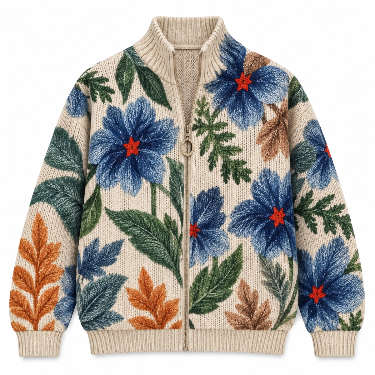 CELYMENTINE BOTANICAL GARDEN ZIP CARDIGAN