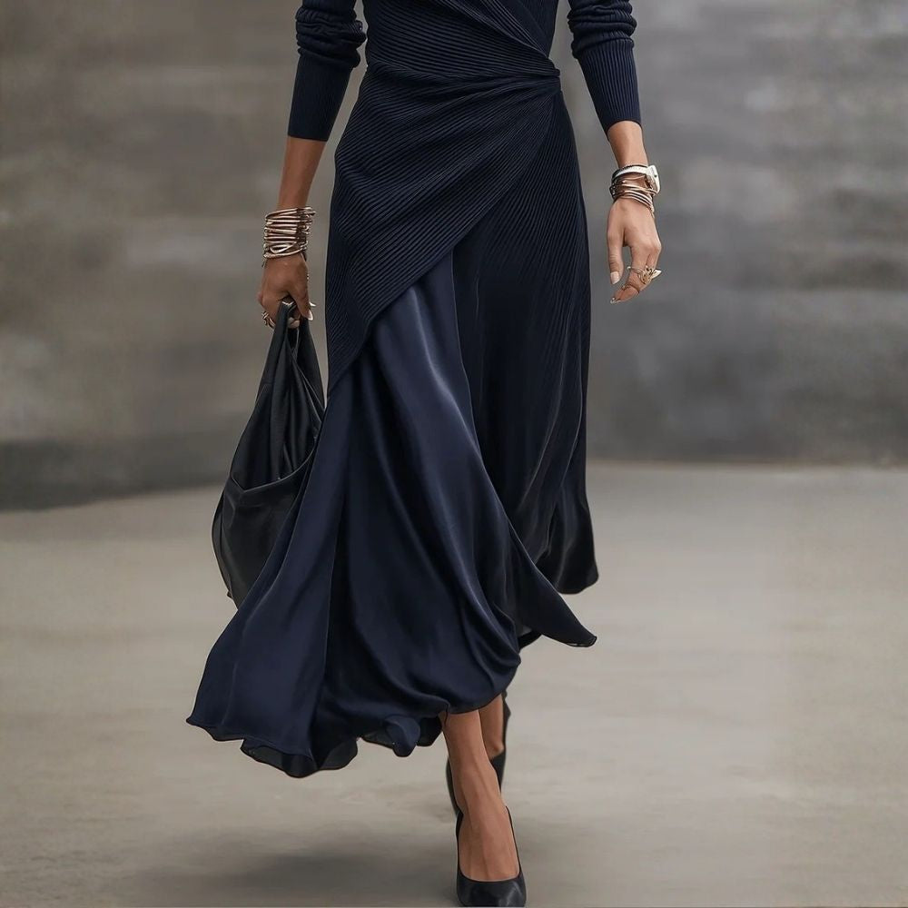 Olimpic | Asymmetric V-Neck Maxi Dress