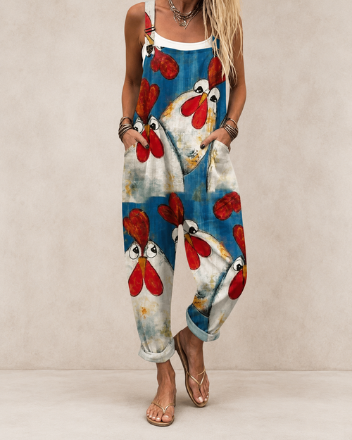 Big Hen | Comfortable Printed Overalls