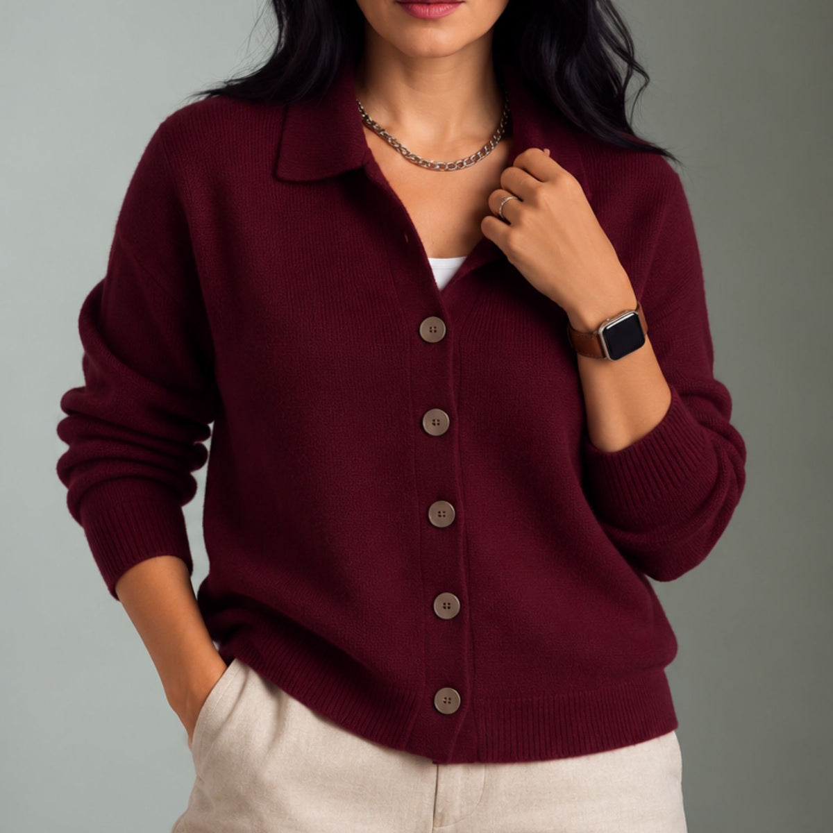 Josaphine | Button-Front Collared Cardigan