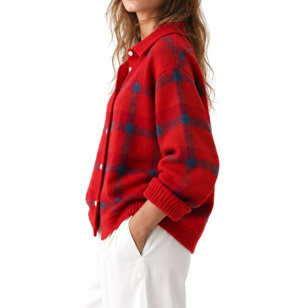 WOROW PLAID COMFY CARDIGAN