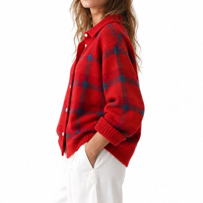 WOROW PLAID COMFY CARDIGAN