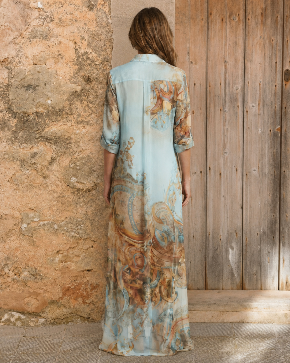 Lamine | Silk Maxi Shirt Dress