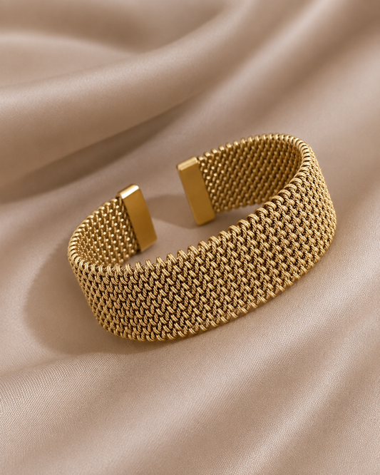 Classic Braided Mesh Bracelet with Open Design