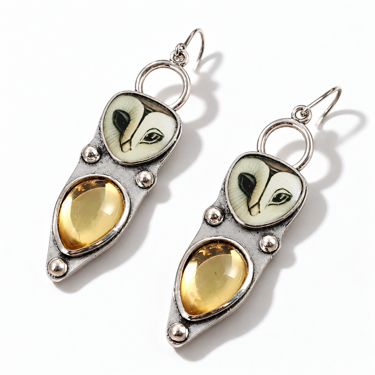 Boho Owl Drop Earrings - Nickel Free for Sensitive Ears