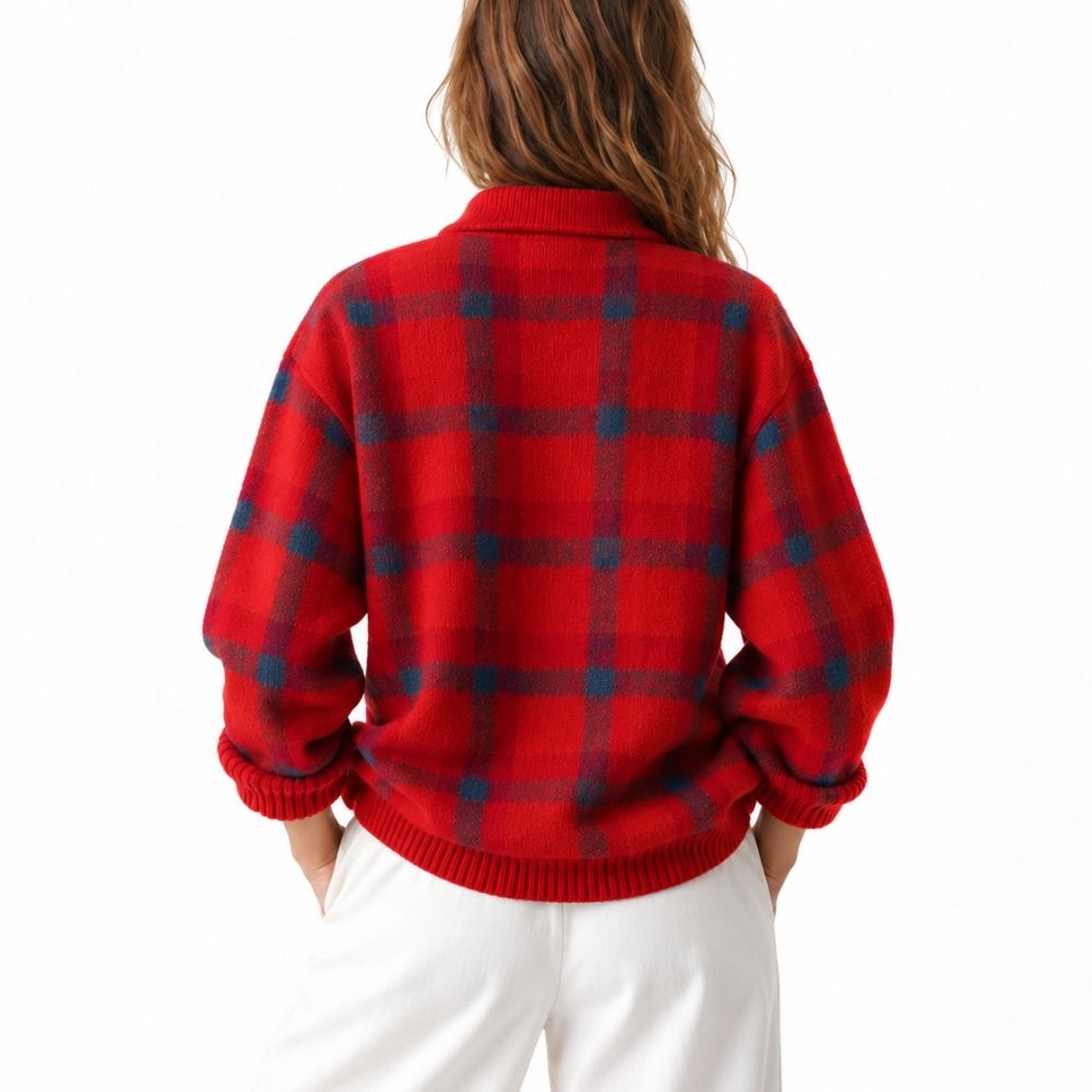 WOROW PLAID COMFY CARDIGAN