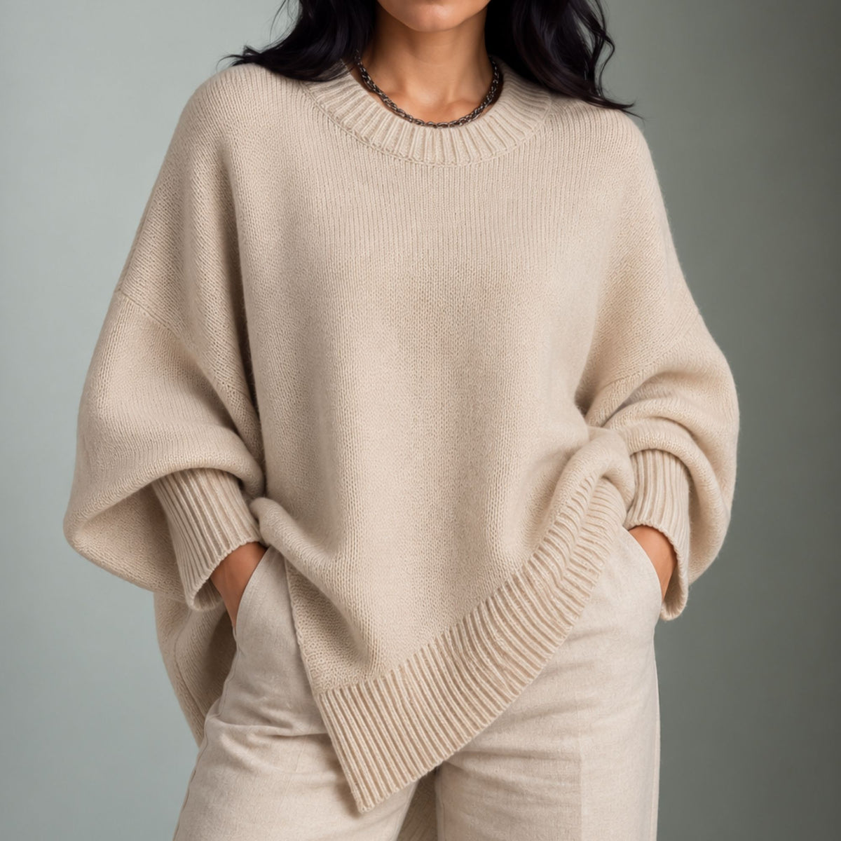 Abigaily | Women's Oversized Drape Knit Sweater