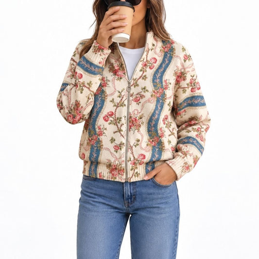 ROSSALINE CLIMBING ROSE RIBBON CARDIGAN