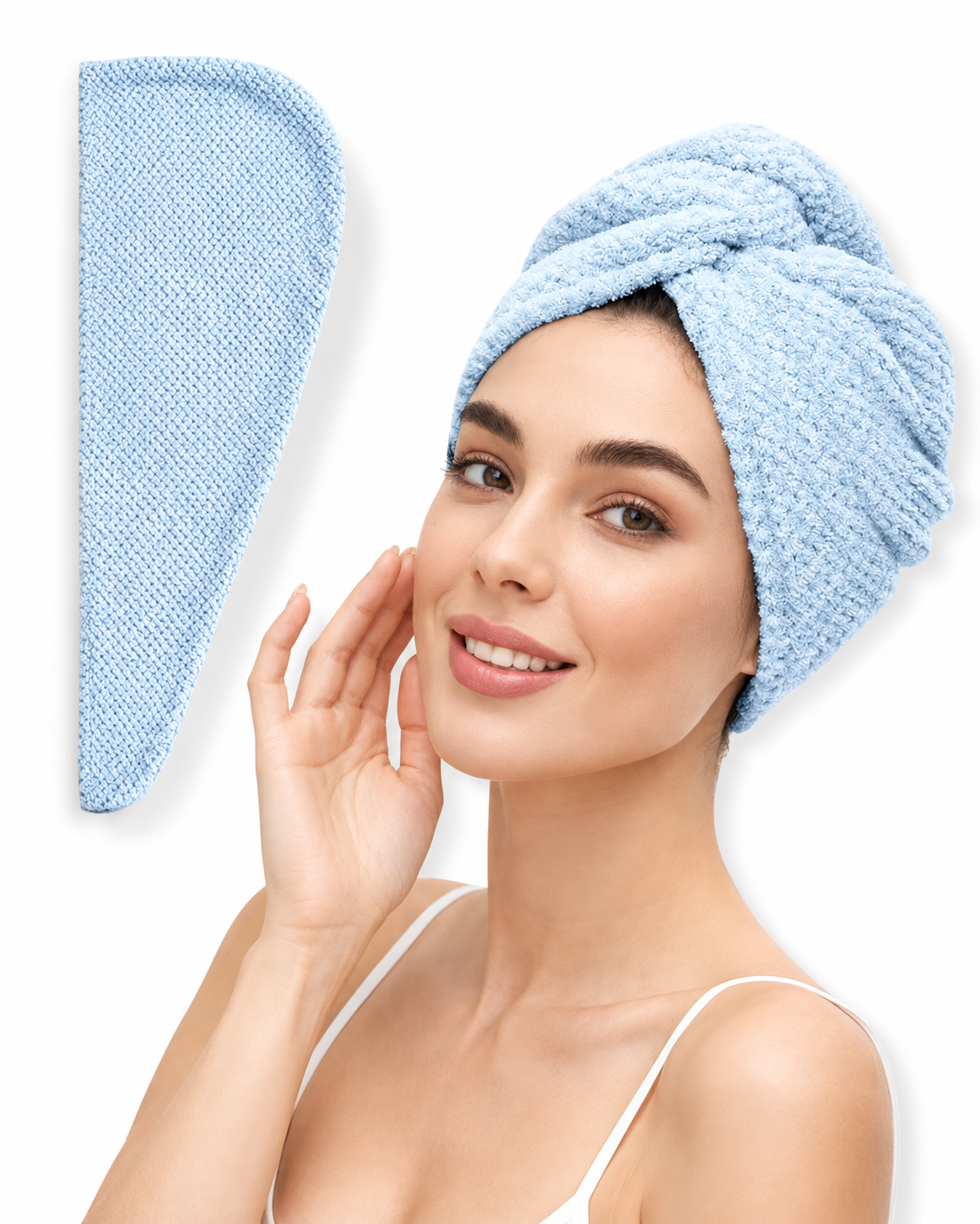 HAIR TOWEL WRAP FOR BUTTON-DOWN