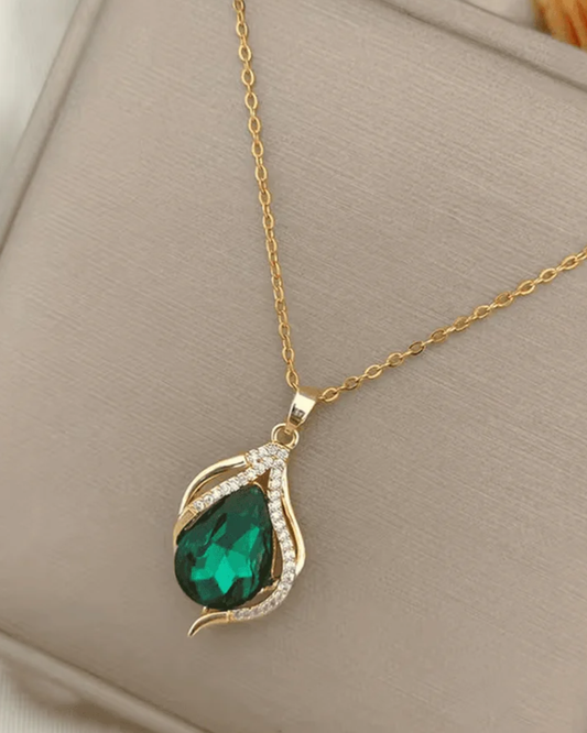Emerald Ocean Wave Necklace