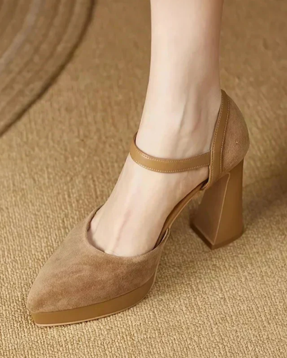 Auyoya | Women's Platform Block Heel Pumps Ankle Strap High Heels