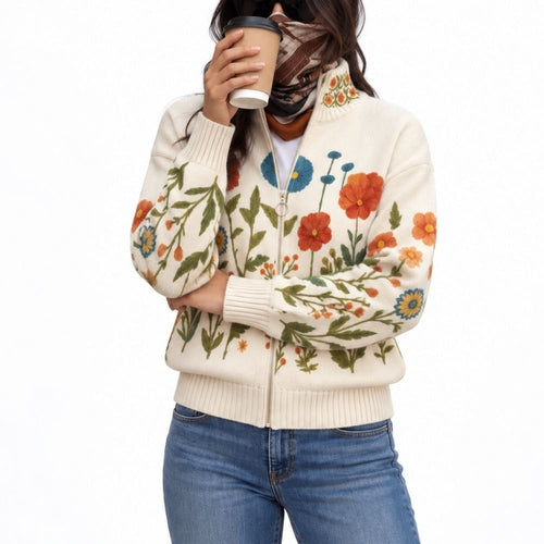 JENNYFER WILDFLOWER MEADOW ZIP CARDIGAN