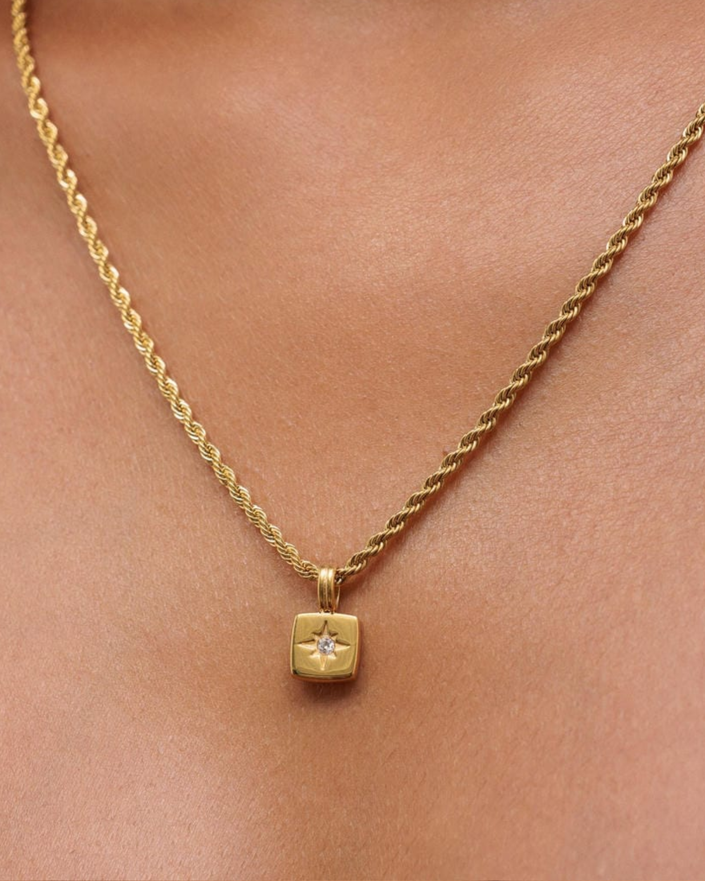 Radiant Star Gold Chain Necklace Double