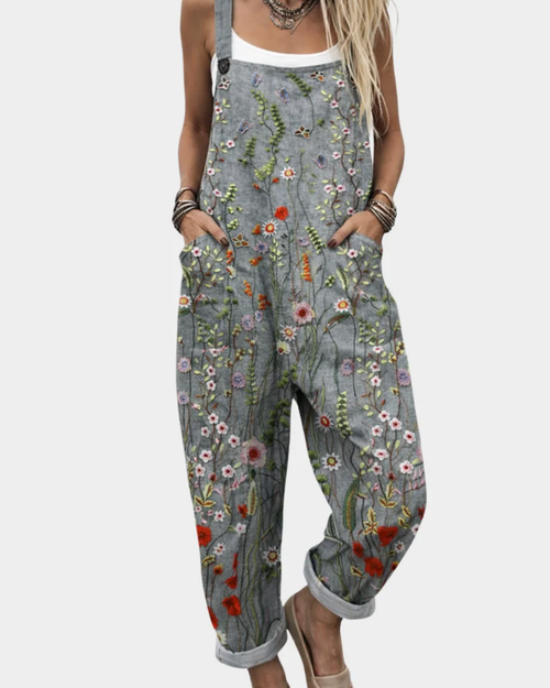 Roots Flower | Comfortable Printed Overalls