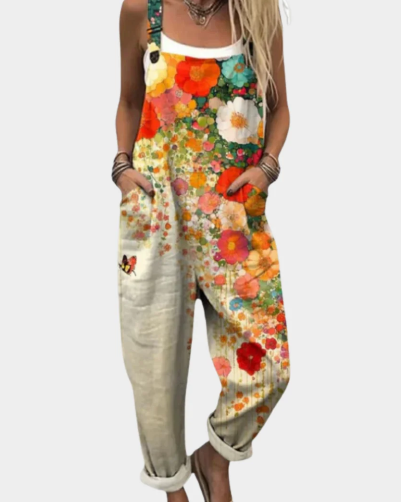 Flower Brush | Comfortable Printed Overalls