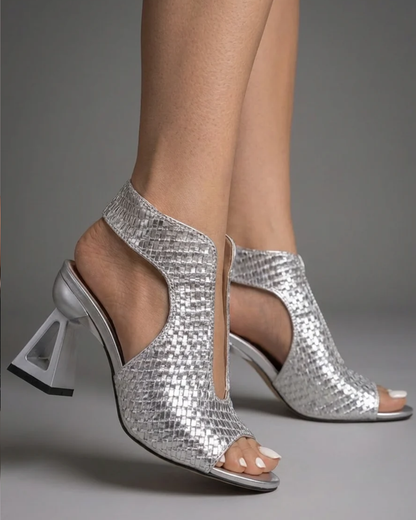 Victoria | Elegant Braided Heeled Sandals