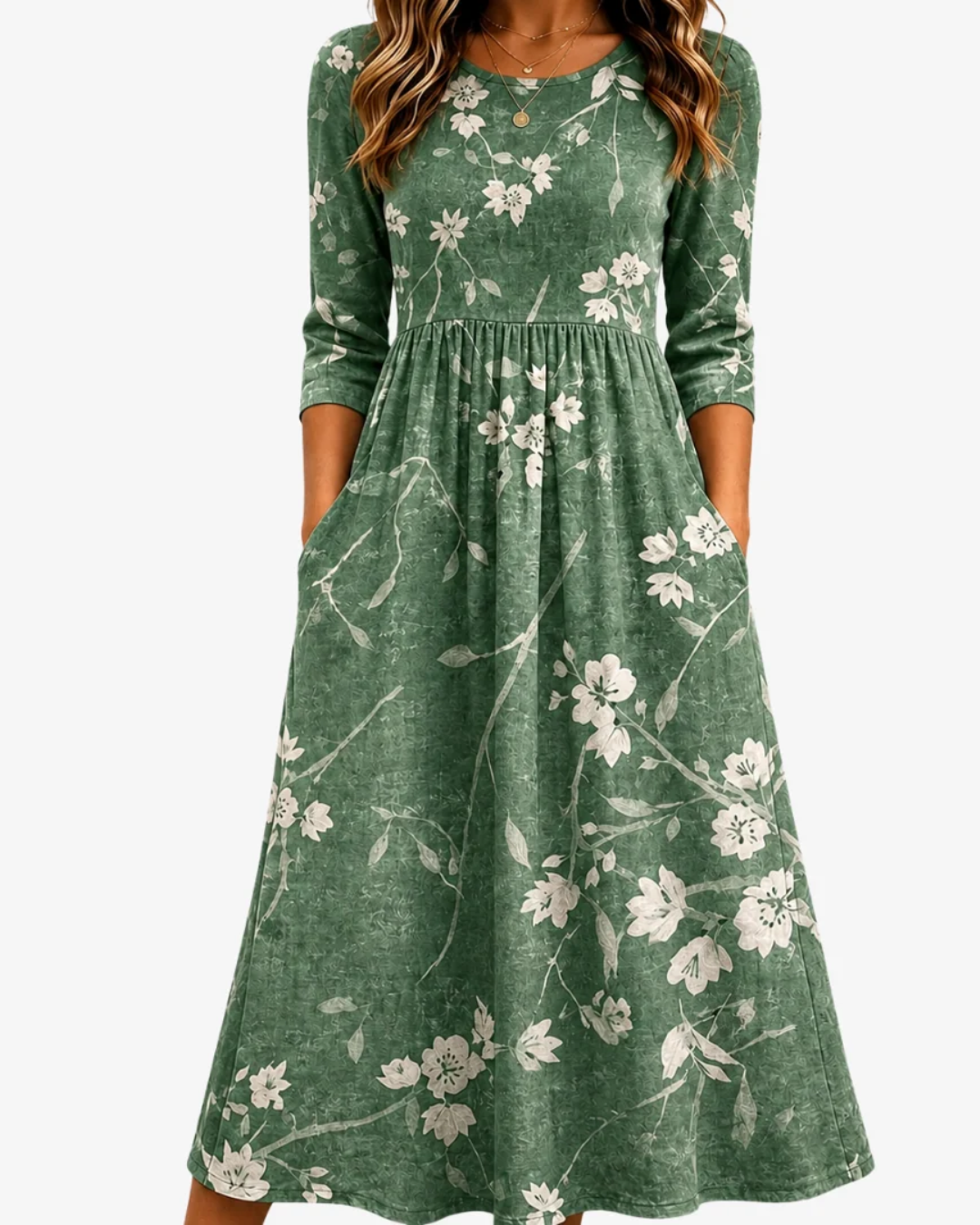 Greenash Bloom | Relaxed Pocket Midi Dress