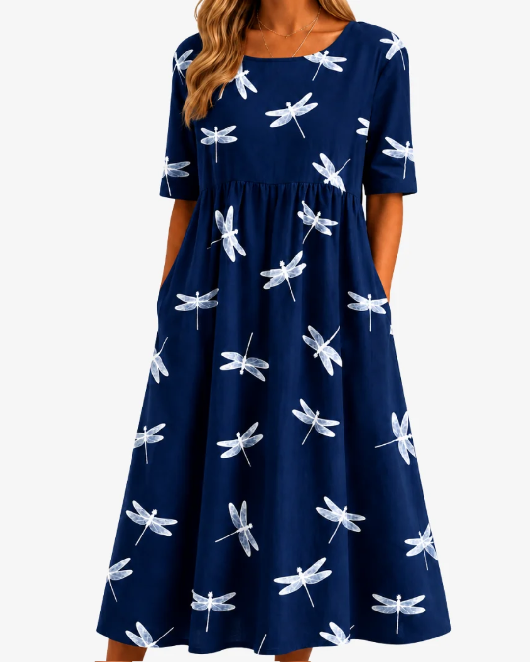 Dragonfly Breeze | Pocket Midi Dress