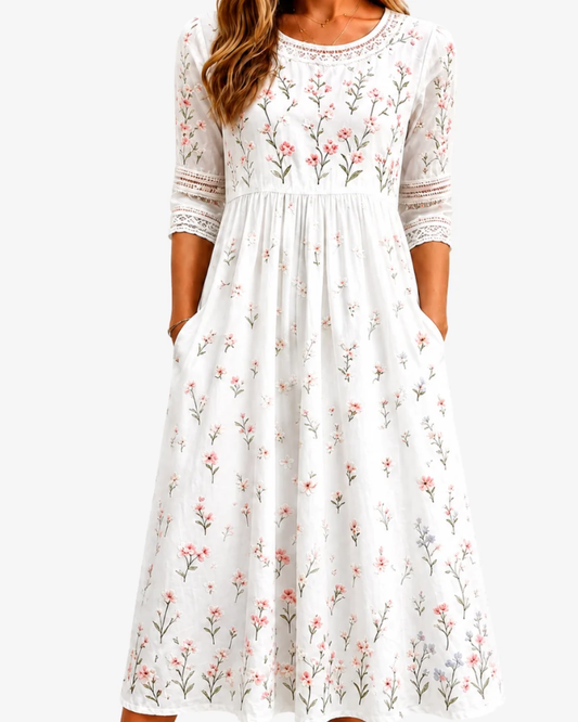 Whispering Wildflower | Pocket Midi Dress