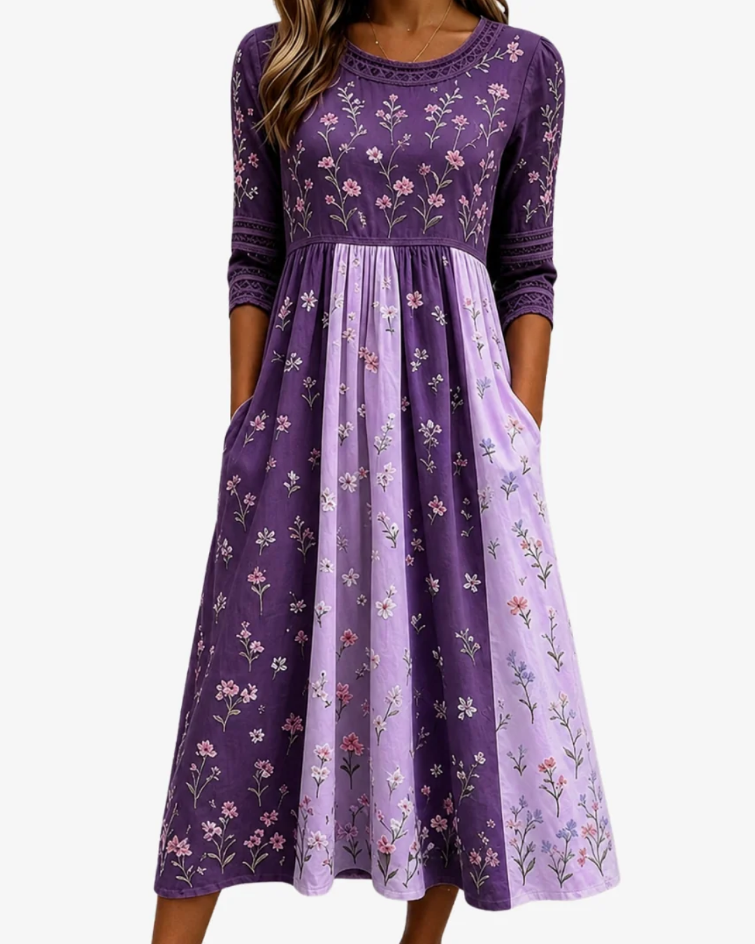 Lavender Wildflower | Panel Midi Dress