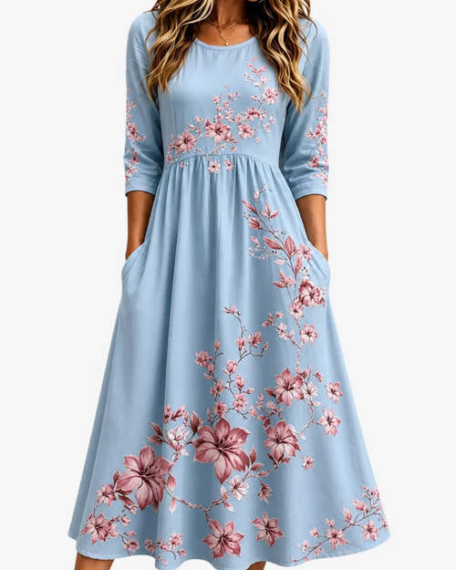 Sky Blossom Weekend | Midi Dress