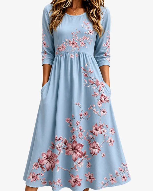 Sky Blossom Weekend | Midi Dress