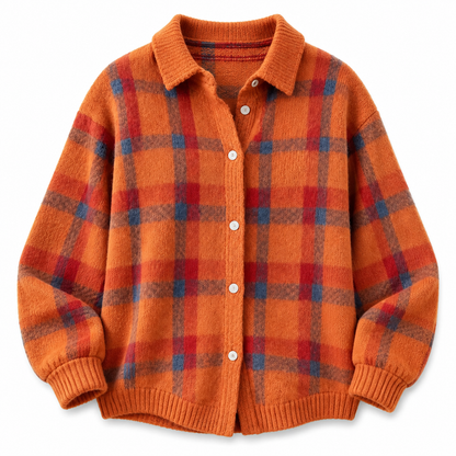 WOROW PLAID COMFY CARDIGAN