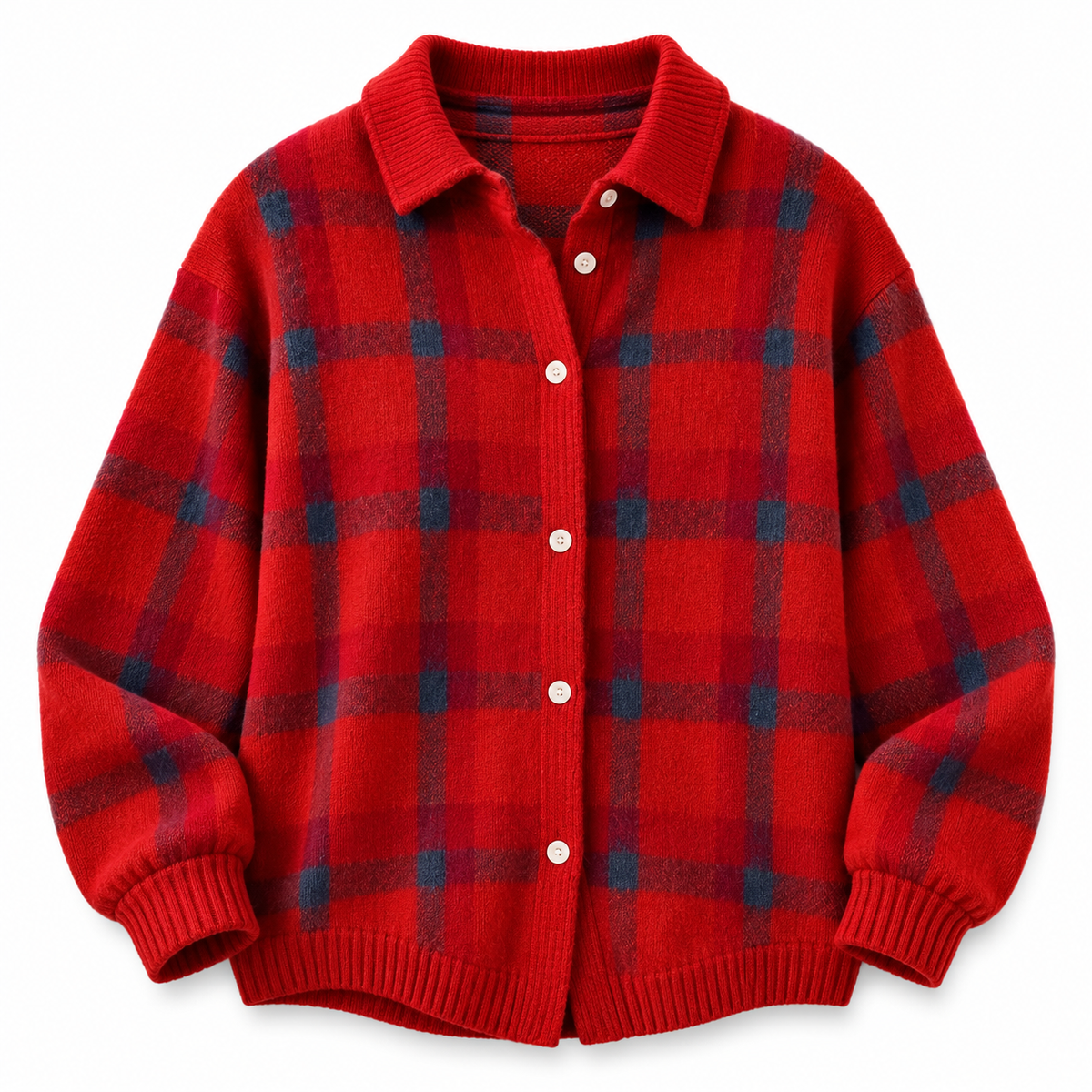WOROW PLAID COMFY CARDIGAN