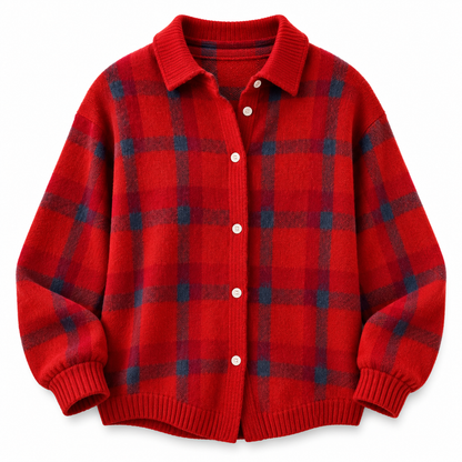 WOROW PLAID COMFY CARDIGAN