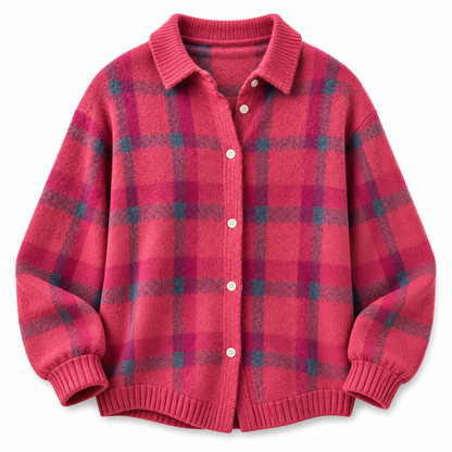 WOROW PLAID COMFY CARDIGAN