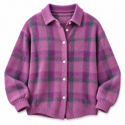 WOROW PLAID COMFY CARDIGAN